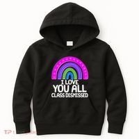 I Love You All Class Dismissed Rainbow Kids Hoodie thumb 0