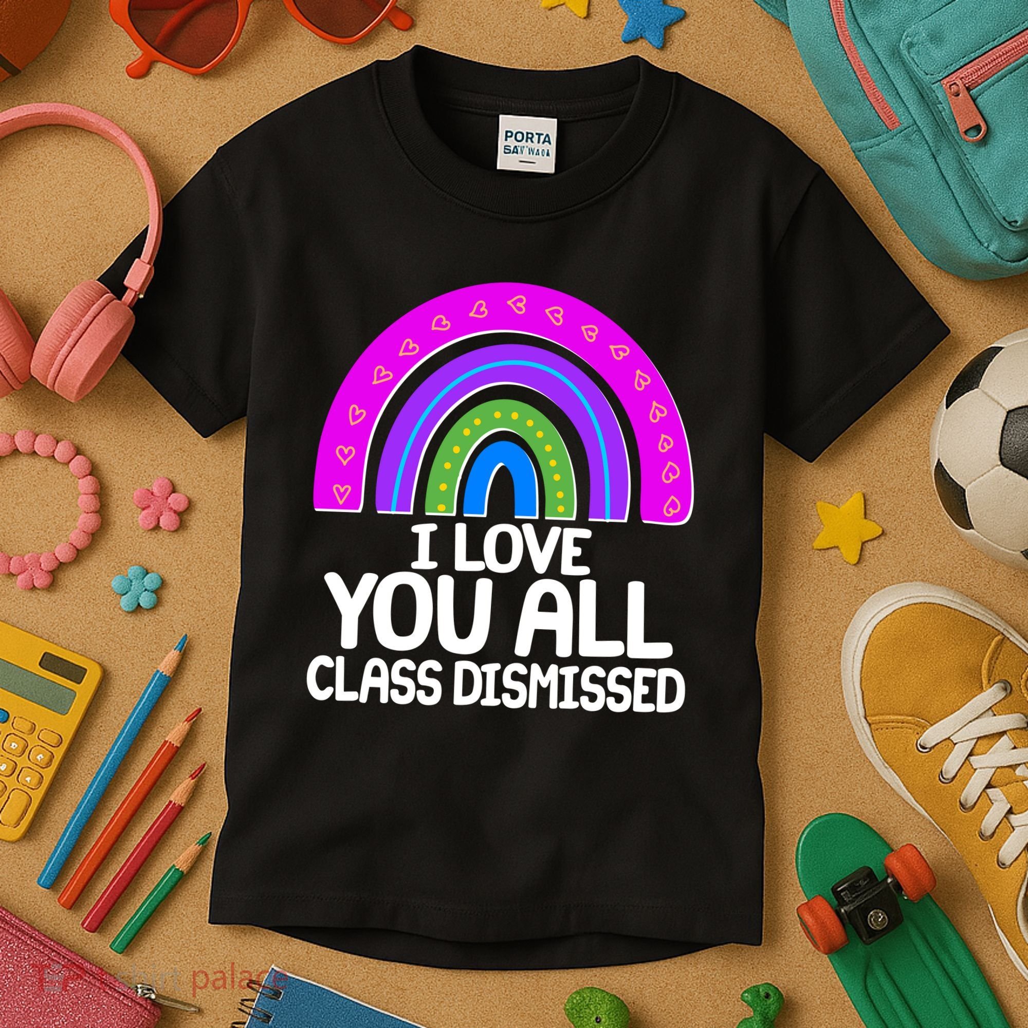I Love You All Class Dismissed Rainbow Kids T-Shirt