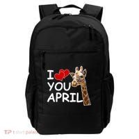 I Love You April The Giraffe Photo Backpack thumb 0