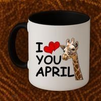 I Love You April The Giraffe Photo Coffee Mug thumb 2