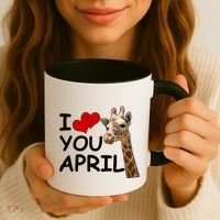 I Love You April The Giraffe Photo Coffee Mug thumb 3