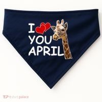 I Love You April The Giraffe Photo USA-Made Doggie Bandana thumb 0
