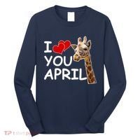 I Love You April The Giraffe Photo Long Sleeve Shirt thumb 0