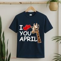 I Love You April The Giraffe Photo T-Shirt thumb 2
