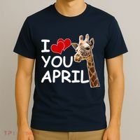 I Love You April The Giraffe Photo T-Shirt thumb 3