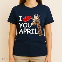 I Love You April The Giraffe Photo T-Shirt thumb 4