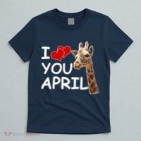 I Love You April The Giraffe Photo T-Shirt thumb 5