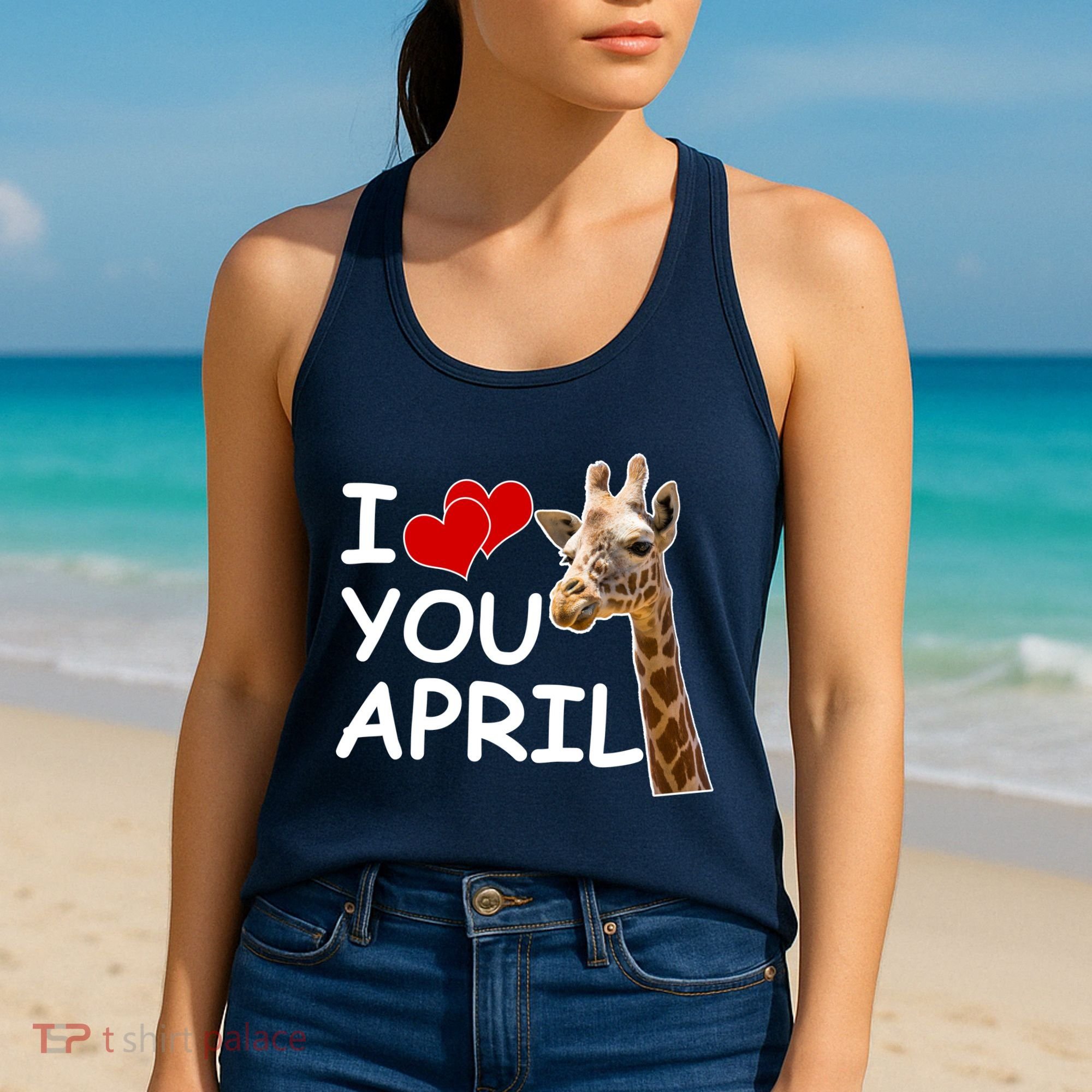 I Love You April The Giraffe Photo Women's Tank Top