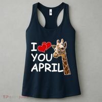 I Love You April The Giraffe Photo Women's Tank Top thumb 3