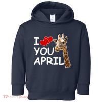 I Love You April The Giraffe Photo Toddler Hoodie thumb 0