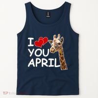 I Love You April The Giraffe Photo Tank Top thumb 2