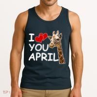 I Love You April The Giraffe Photo Tank Top thumb 3