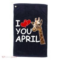I Love You April The Giraffe Photo Golf Towel thumb 0
