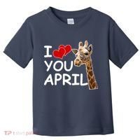 I Love You April The Giraffe Photo Toddler T-Shirt thumb 0