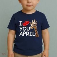 I Love You April The Giraffe Photo Toddler T-Shirt thumb 2