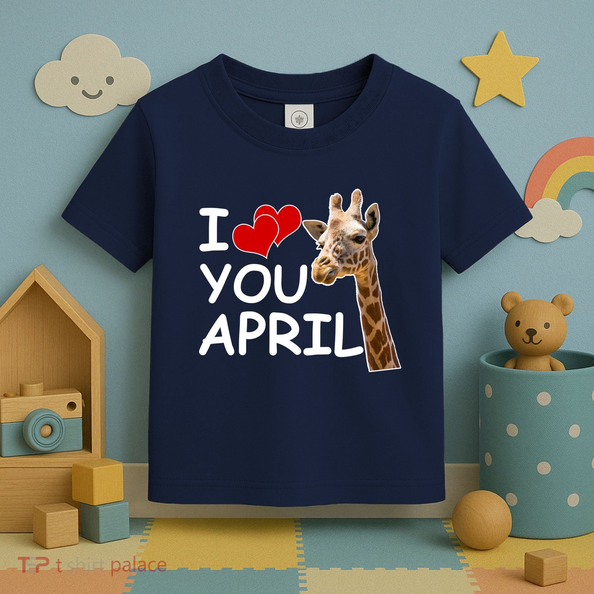 I Love You April The Giraffe Photo Toddler T-Shirt