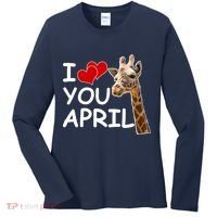 I Love You April The Giraffe Photo Women's Long Sleeve Shirt thumb 0