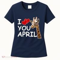 I Love You April The Giraffe Photo Women's T-Shirt thumb 0
