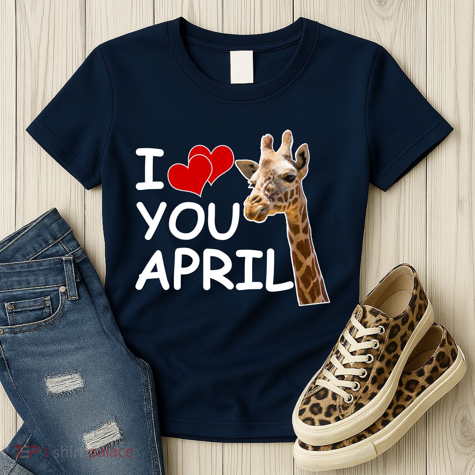 I Love You April The Giraffe Photo Women's T-Shirt
