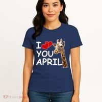 I Love You April The Giraffe Photo Women's T-Shirt thumb 4