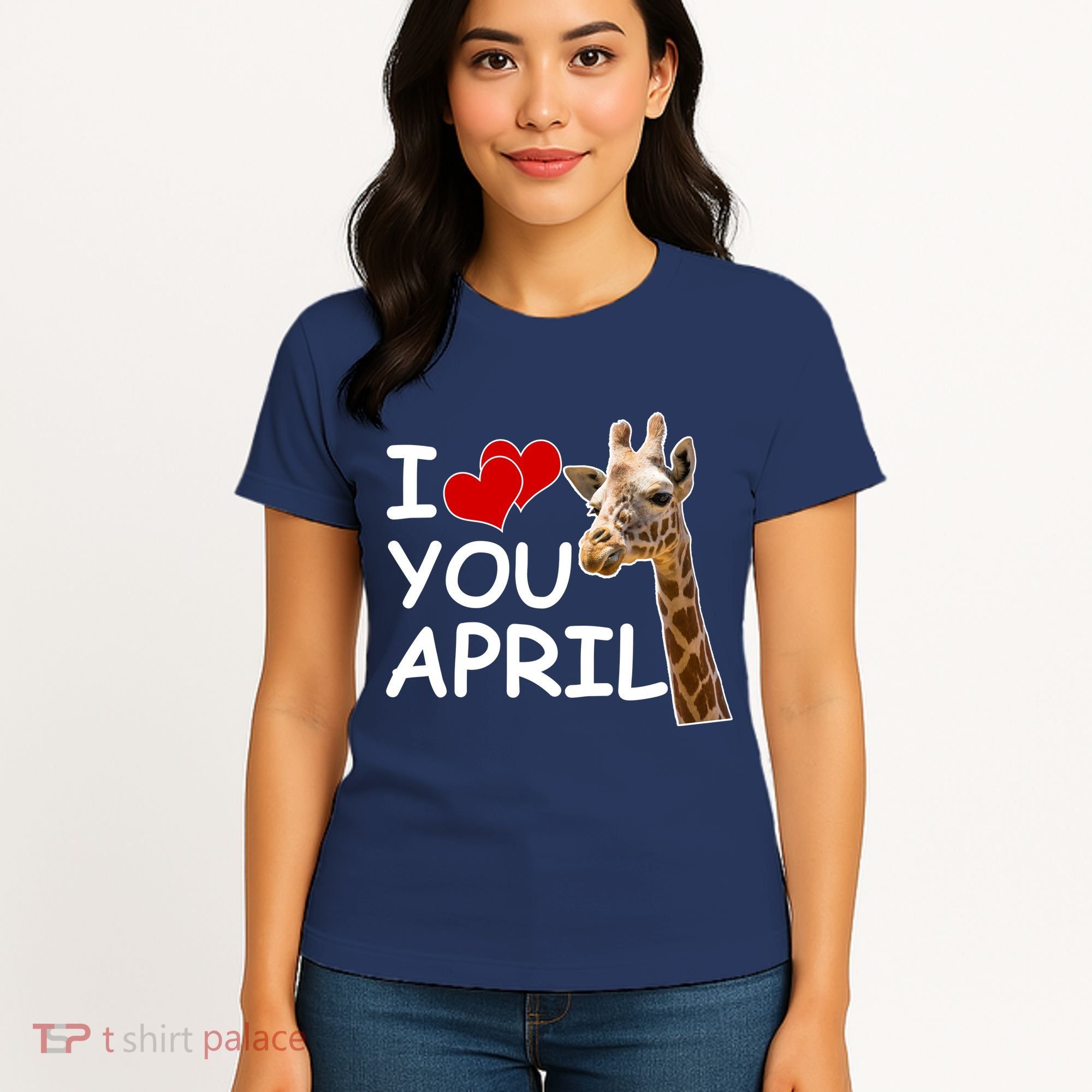 I Love You April The Giraffe Photo Women's T-Shirt