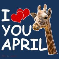 I Love You April The Giraffe Photo Women's T-Shirt thumb 6