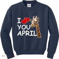 I Love You April The Giraffe Photo Kids Sweatshirt thumb 0