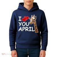 I Love You April The Giraffe Photo Kids Hoodie thumb 4
