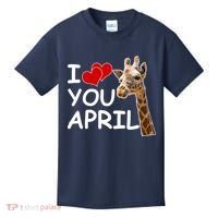 I Love You April The Giraffe Photo Kids T-Shirt thumb 0