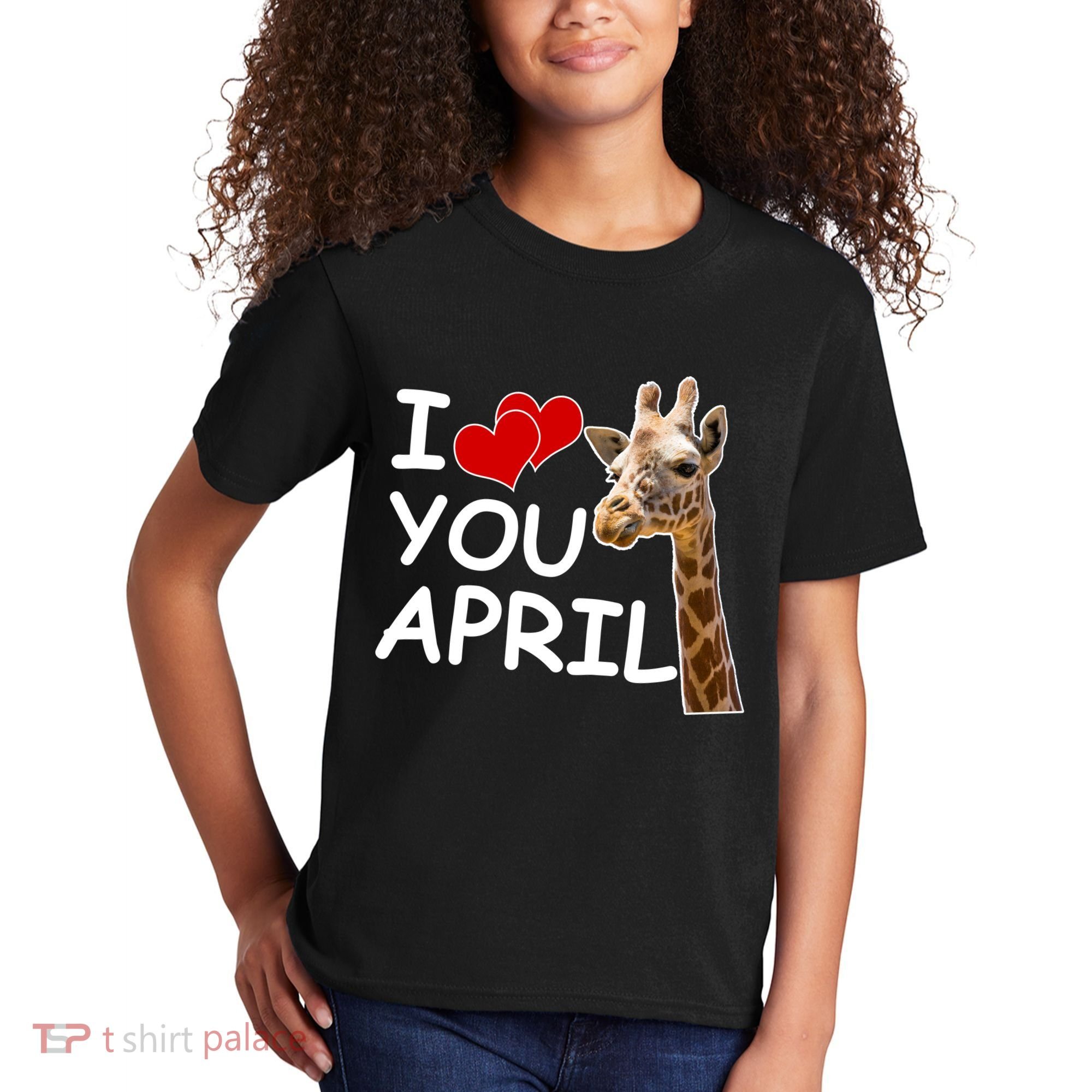 I Love You April The Giraffe Photo Kids T-Shirt