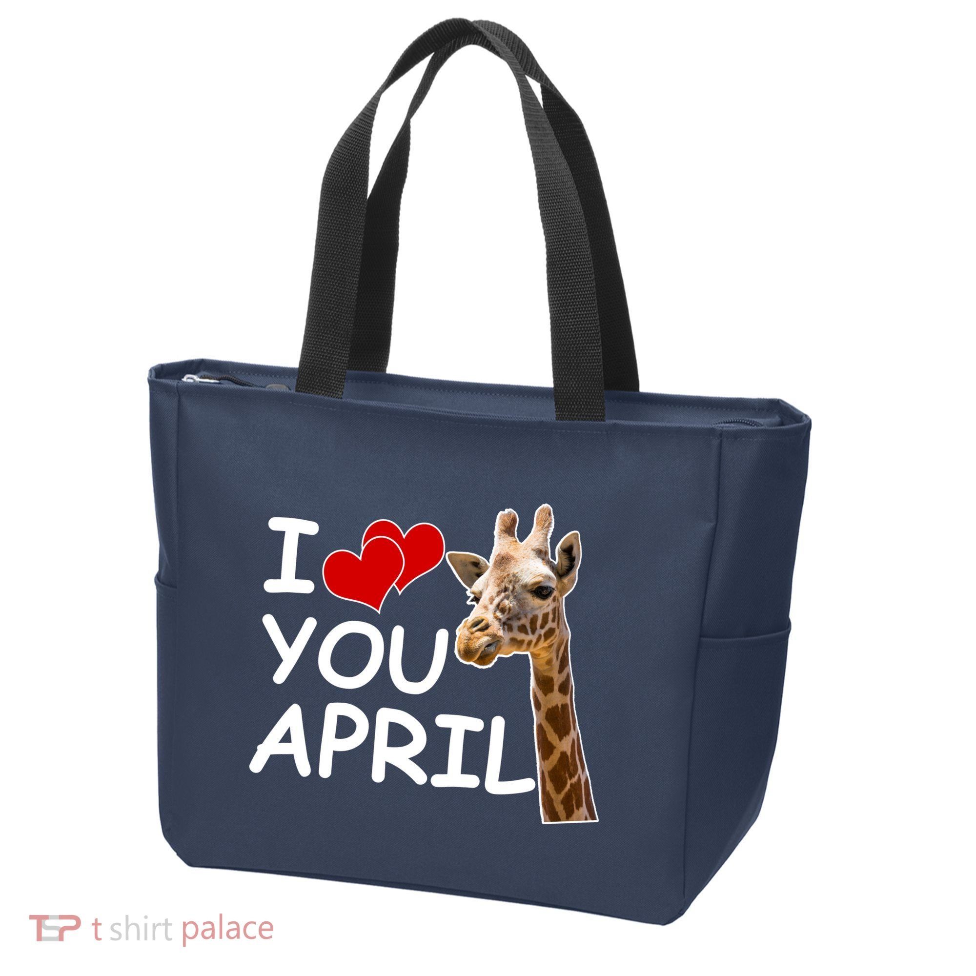 I Love You April The Giraffe Photo Tote Bag