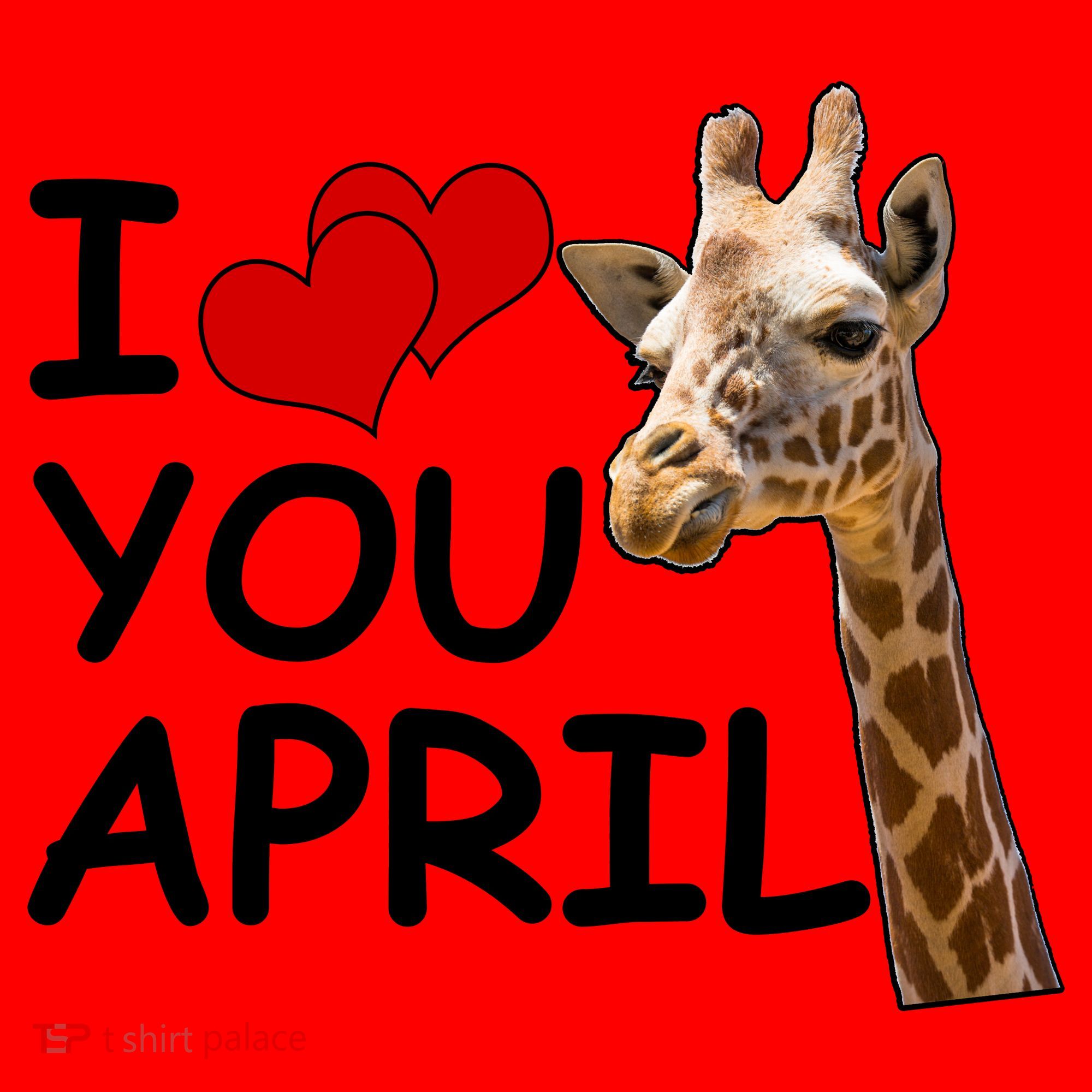 I Love You April The Giraffe Photo Santa Hat