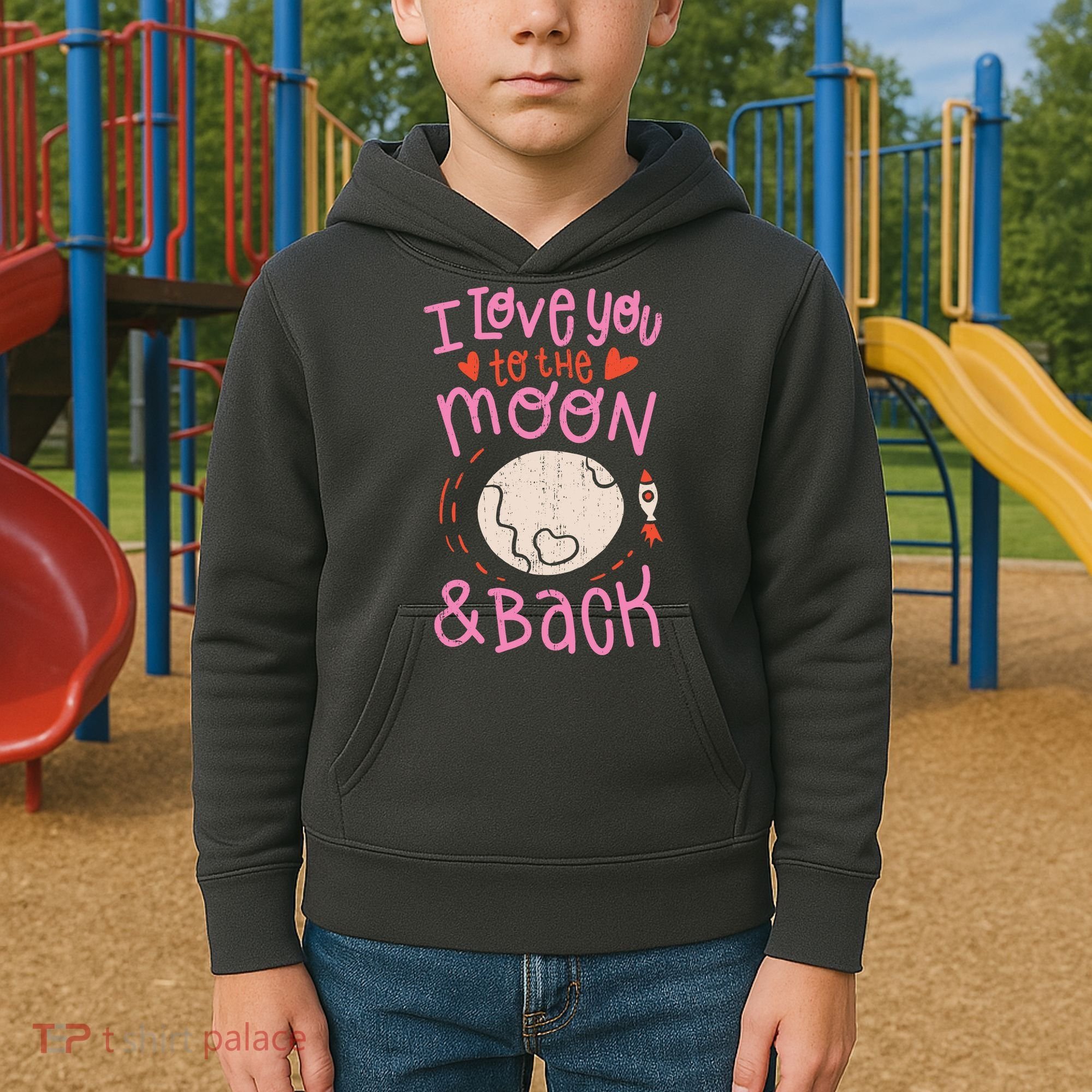 I Love You To The Moon And Back Kids Hoodie