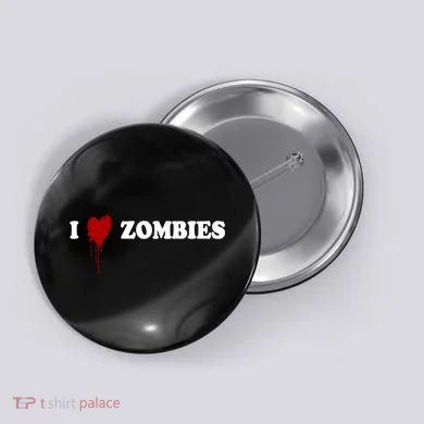 I Love Zombies Button