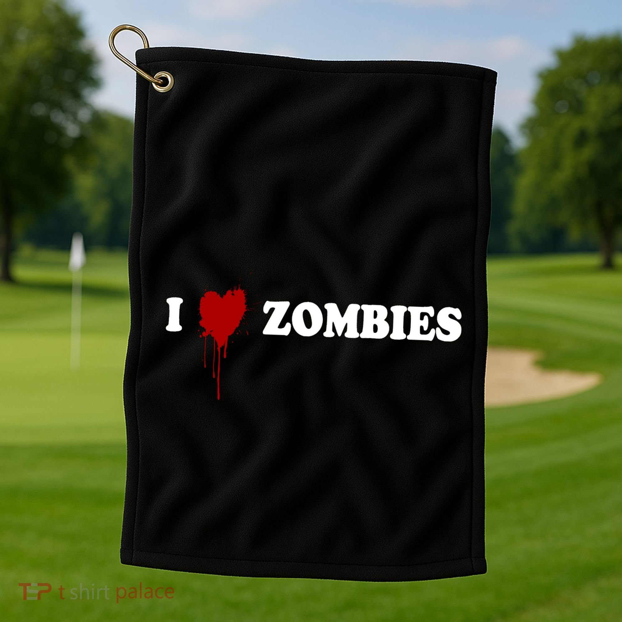 I Love Zombies Golf Towel