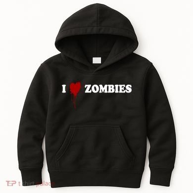 I Love Zombies Kids Hoodie
