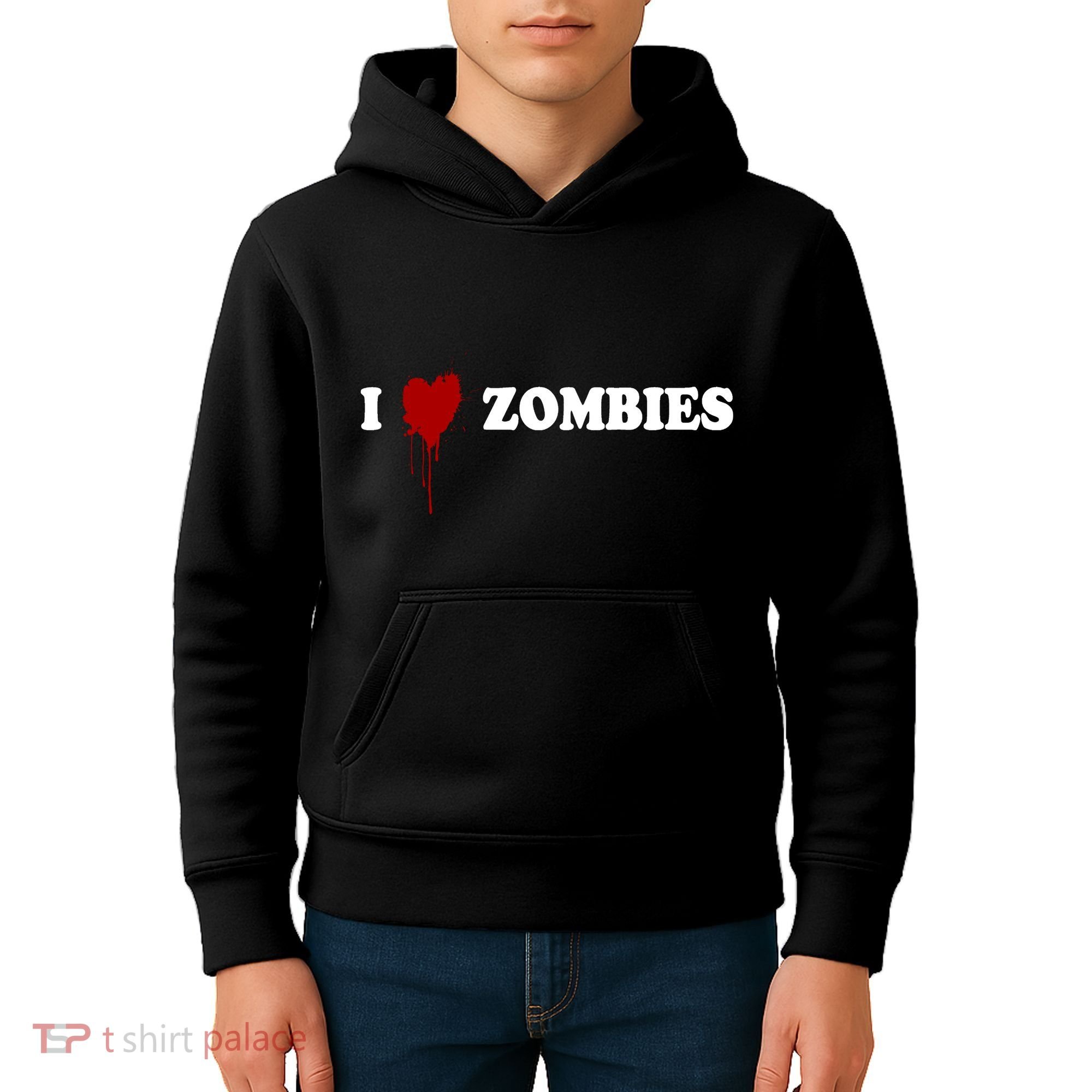 I Love Zombies Kids Hoodie