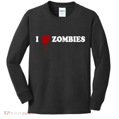 I Love Zombies Kids Long Sleeve Shirt