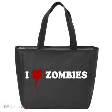 I Love Zombies Tote Bag