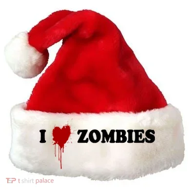 I Love Zombies Santa Hat