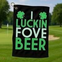 I Luckin Fove Beer Golf Towel thumb 1