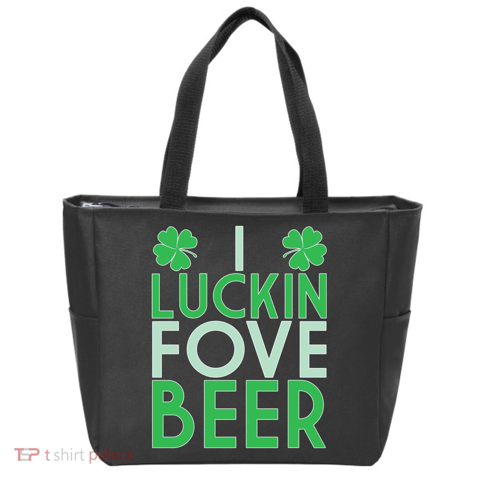 I Luckin Fove Beer Tote Bag