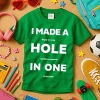 I Made A Hole In One Funny Golf Kids T-Shirt thumb 3
