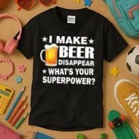 I Make Beer Disappear Funny Kids T-Shirt thumb 3