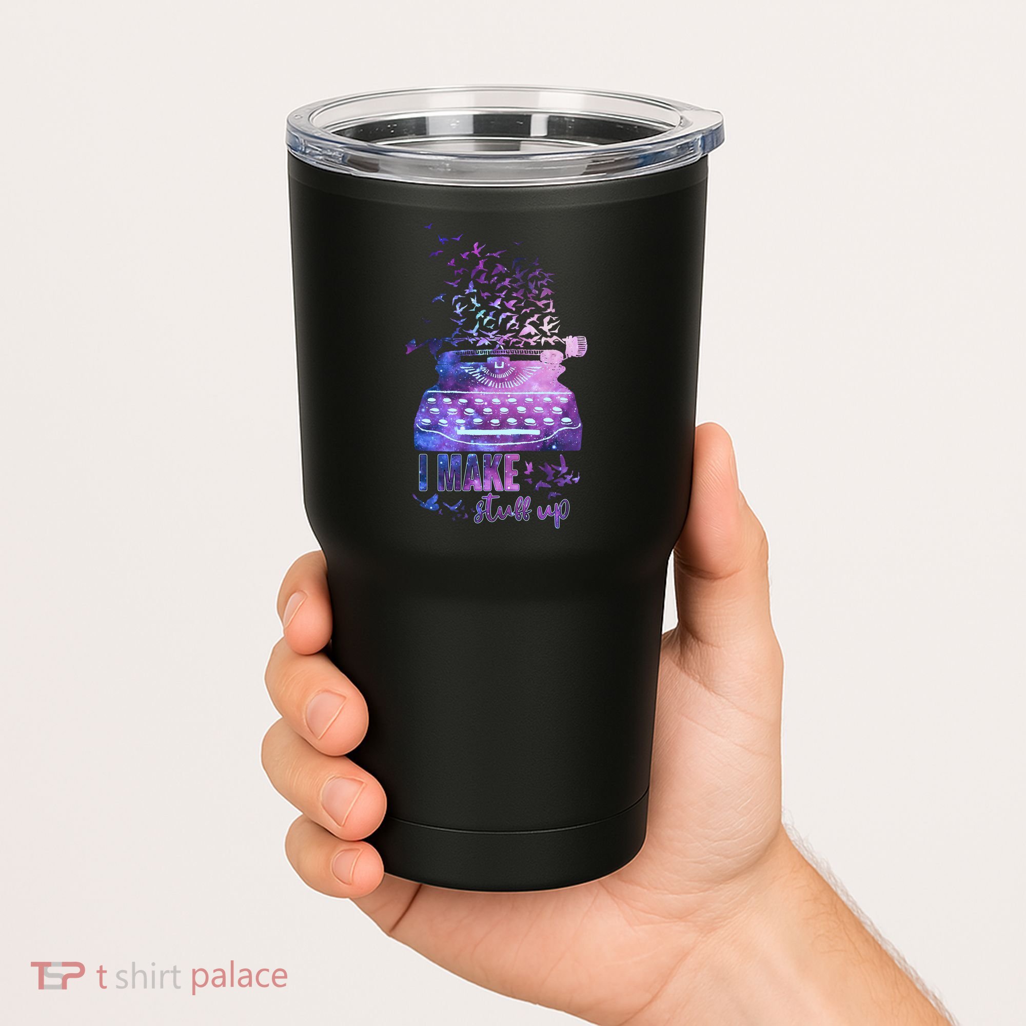 I Make Stuff Up Typewriter Tumbler