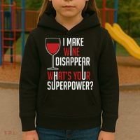 I Make Wine Disappear Funny Wine Lover Kids Hoodie thumb 3