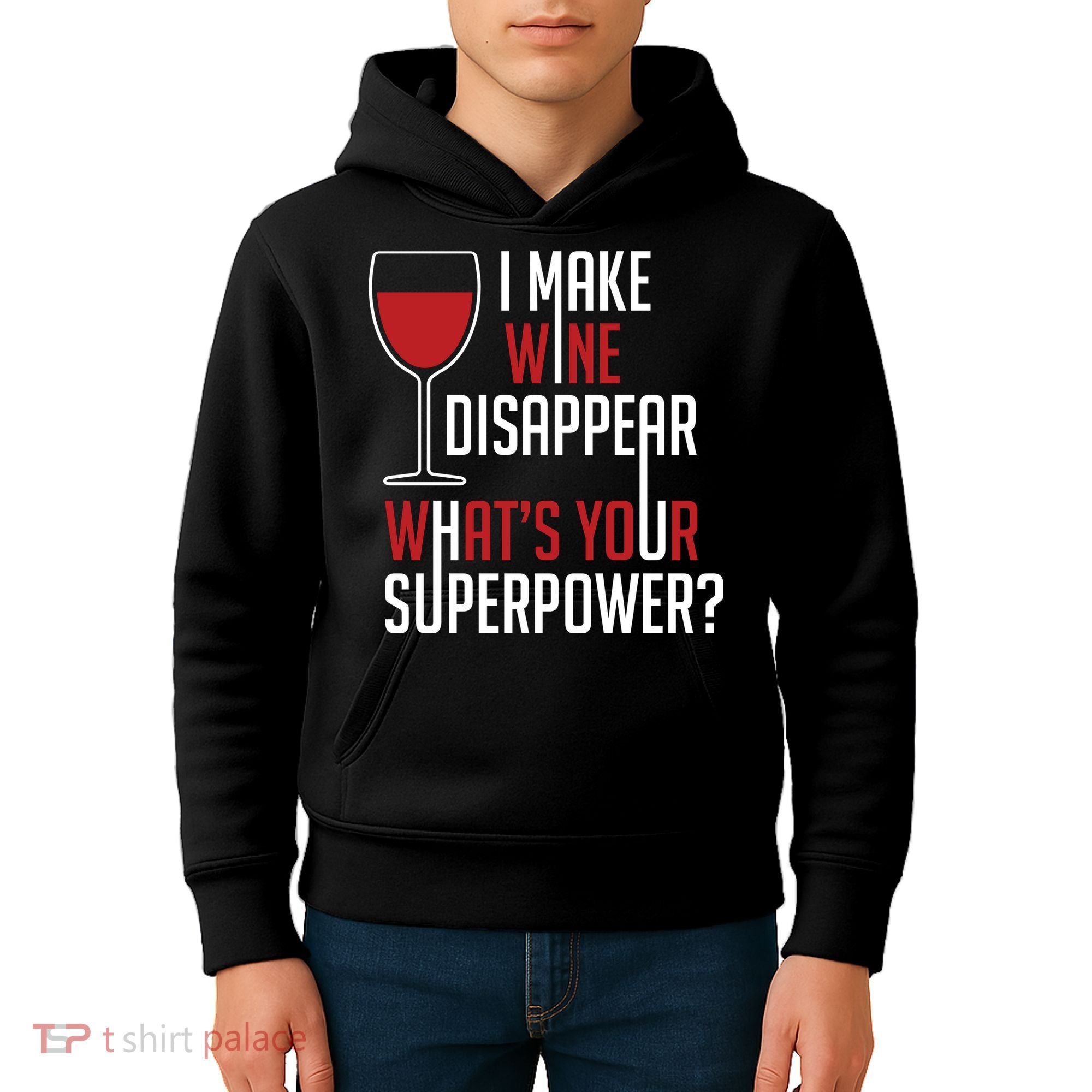 I Make Wine Disappear Funny Wine Lover Kids Hoodie