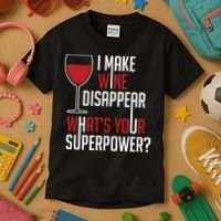 I Make Wine Disappear Funny Wine Lover Kids T-Shirt thumb 3