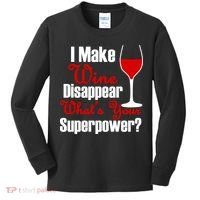 I Make Wine Disappear What's Your Superpower Kids Long Sleeve Shirt thumb 0