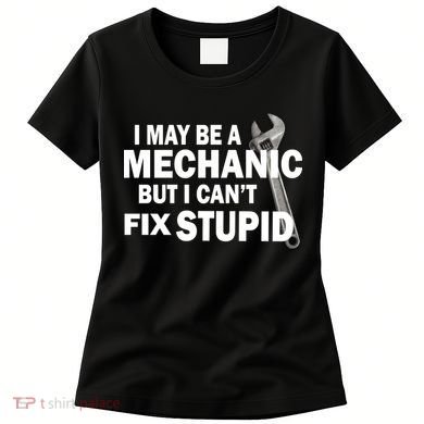 I May Be A Mechanic But I Can't Fix Stupid Funny Women's T-Shirt